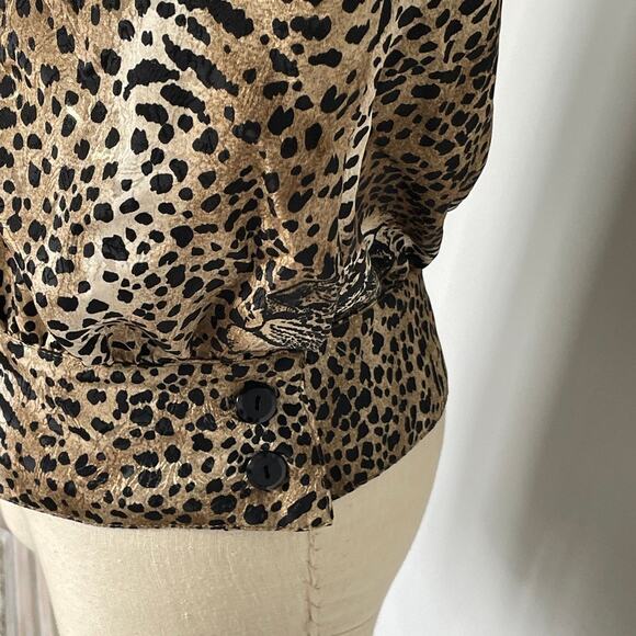 Vintage Leopard Print Blouse Animal Pattern Top Chic Street Style M/L - Picture 9 of 11